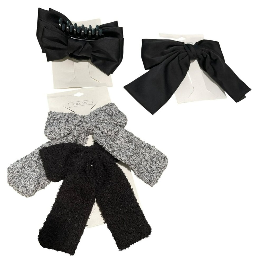 Set Of 4 Womens Hair Accessories By Full Tilt - Bow Barrettes Claw Clips
